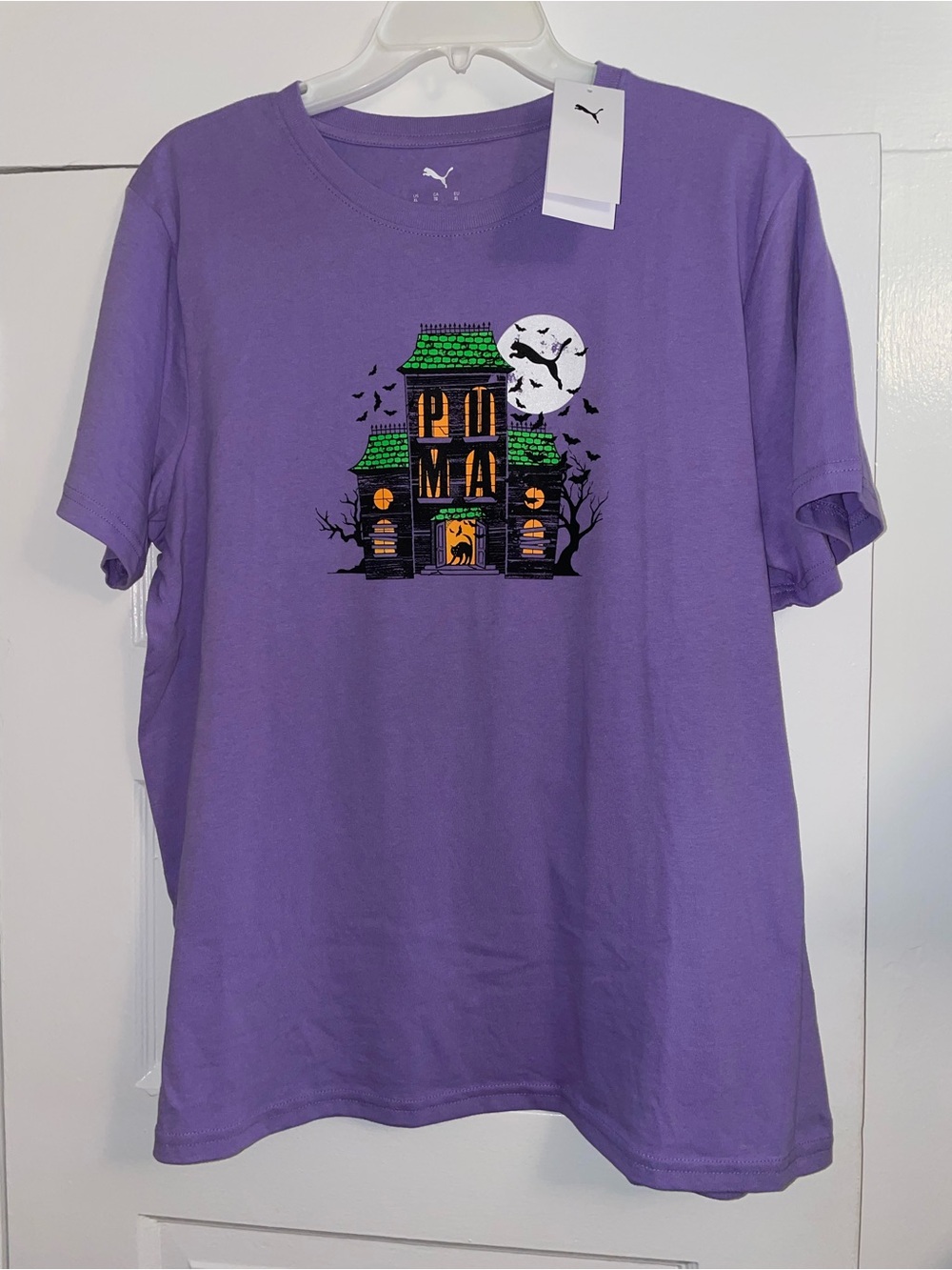 Puma Halloween Haunted House T-Shirt Amethyst Purple XL NWT